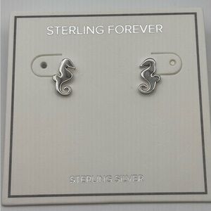 Seahorse Stud Earrings 925 Silver by Sterling Forever